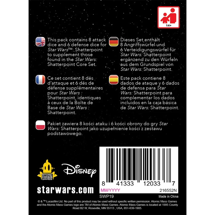 Shatterpoint_AMGD1006_2 Dice Pack - SW Shatterpoint