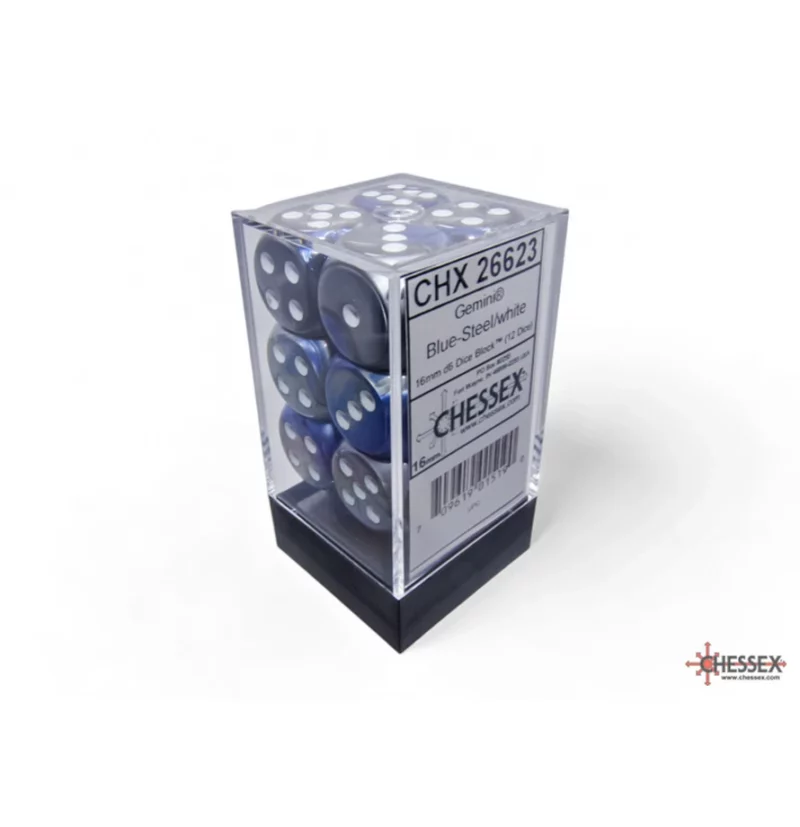 26623-2 Gemini Blue-Steel/white 16mm d6 (12)
