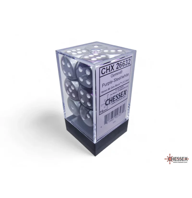 Gemini Purple-Steel/white 16mm d6 (12)