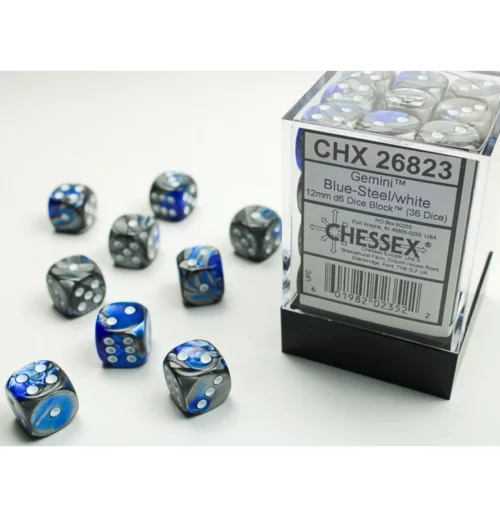 Gemini Blue-Steel/white 12mm d6