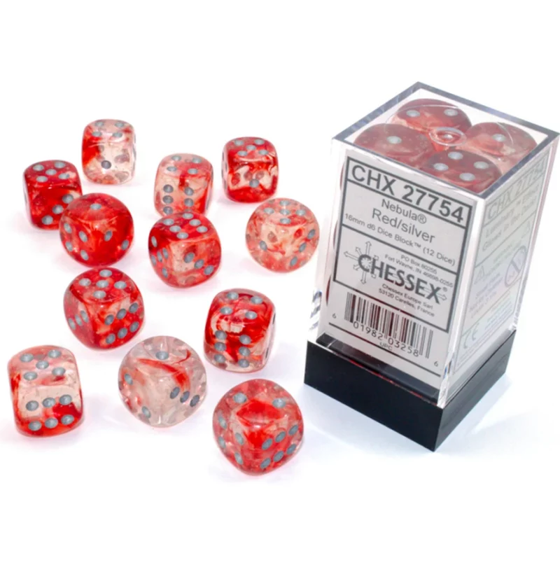 27754-3 Nebula Red/silver Luminary 16mm d6 (12)