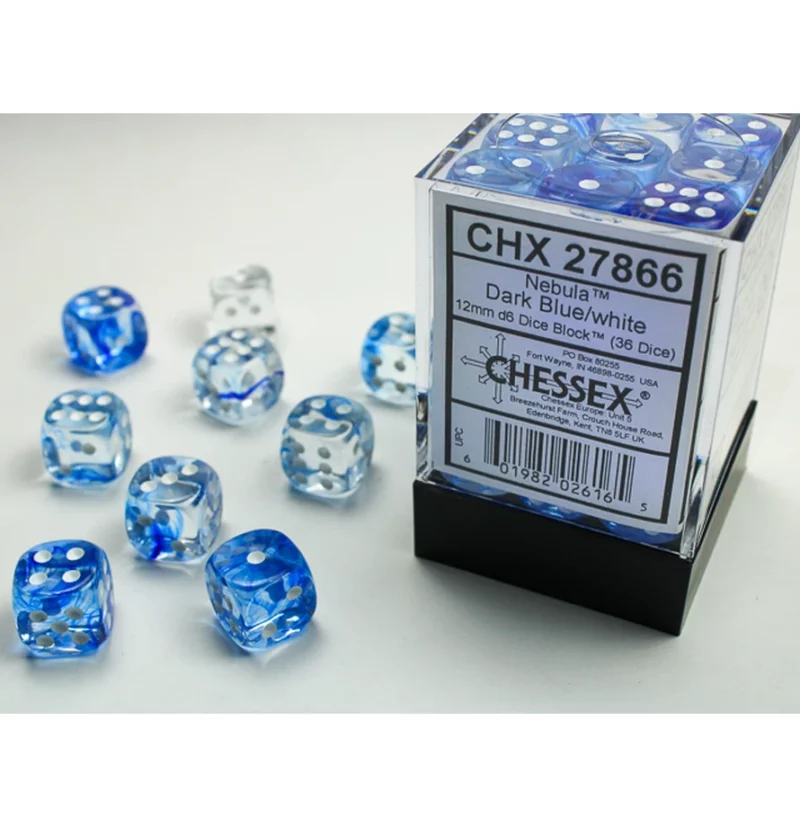 Nebula Dark Blue/white 12mm d6 Nebula Dark Blue/white 12mm d6