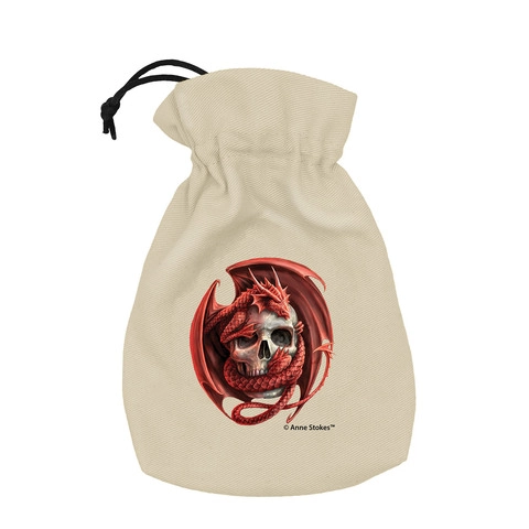 Anne Stokes Dice Pouch Skull Embrace