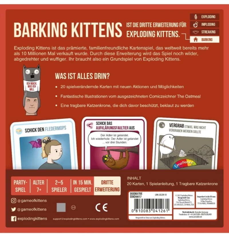 0810083041261-2 Exploding Kittens - Barking Kittens