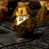 Wyrmgold metal RPG Dice Set