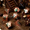Viridian Flame Metal RPG Dice Set