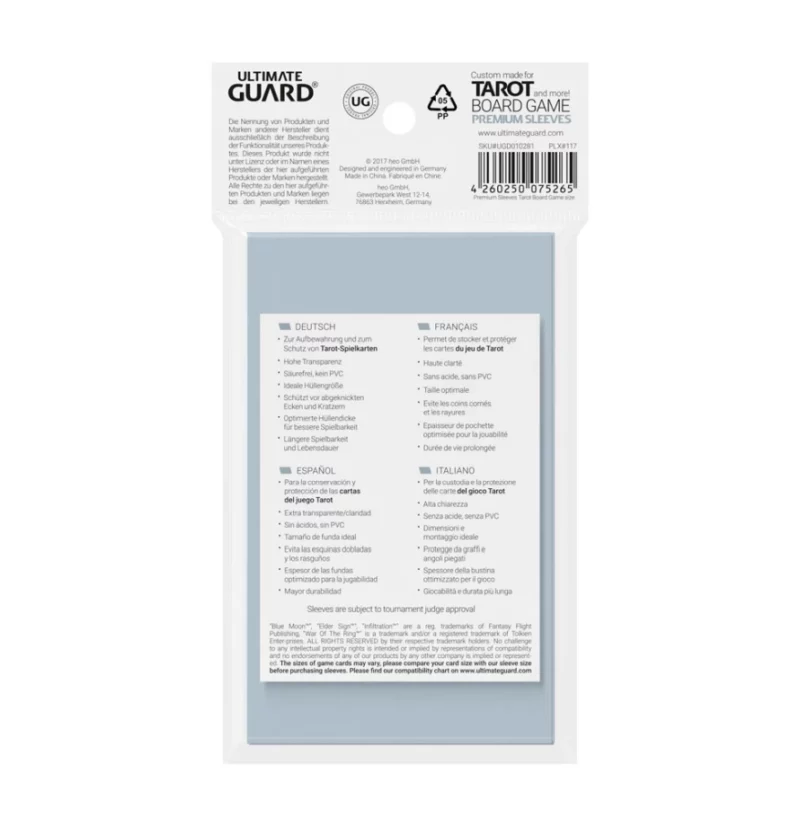 4260250075265-2 Tarot Board Game Sleeves (50)
