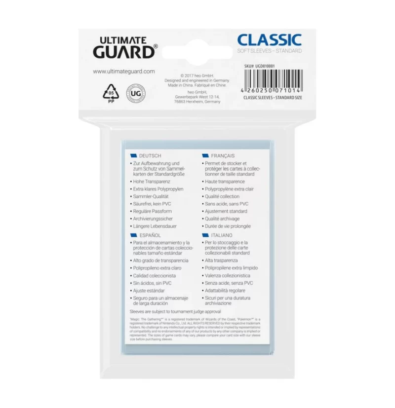 Classic Soft Sleeves Standardgröße Transparent (100)