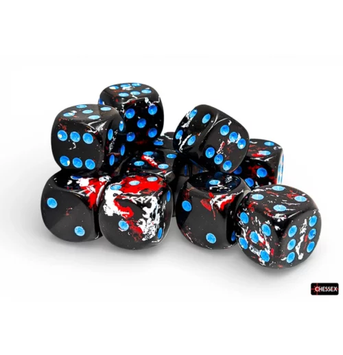 601982075651-1 Chessex Brush Dark Side/blue 16mm d6 (12)