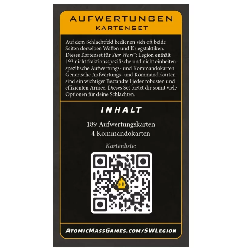 Legion Aufwertungen Kartenset