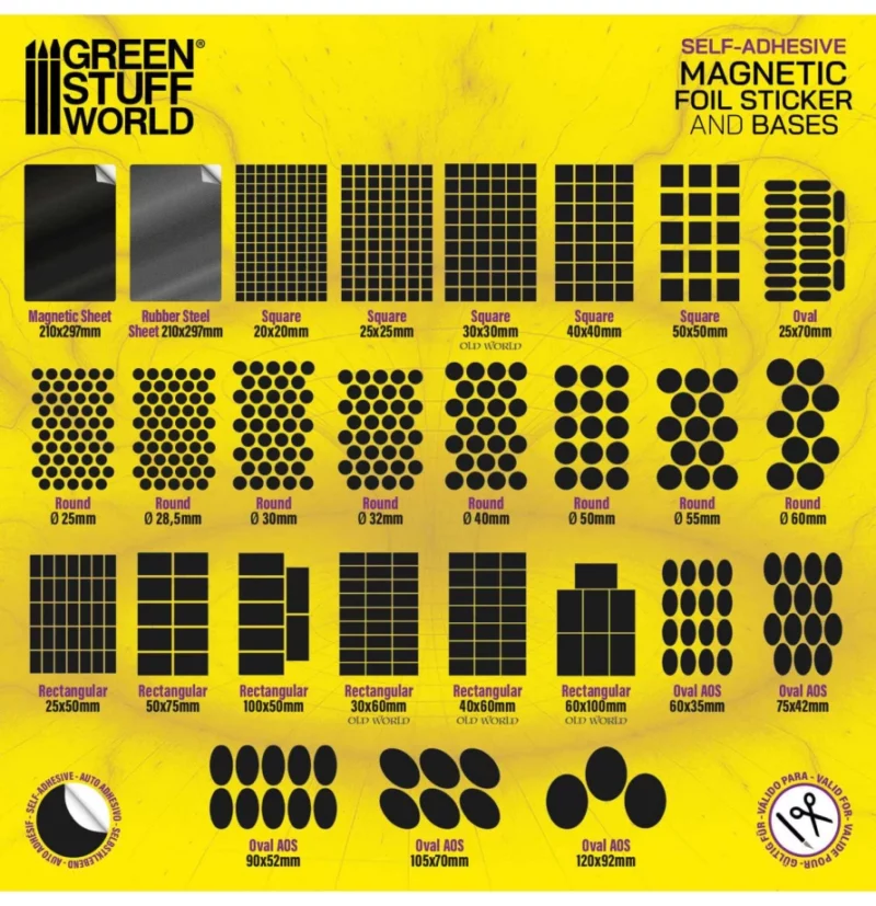 Green Stuff World Magnetfolie - Quadrate (25x25mm)