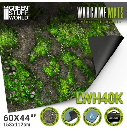 Green Stuff World Wargame Mat 44x60 - Boneblight Marsh