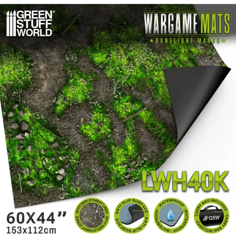 Green Stuff World Wargame Mat 44x60 - Boneblight Marsh