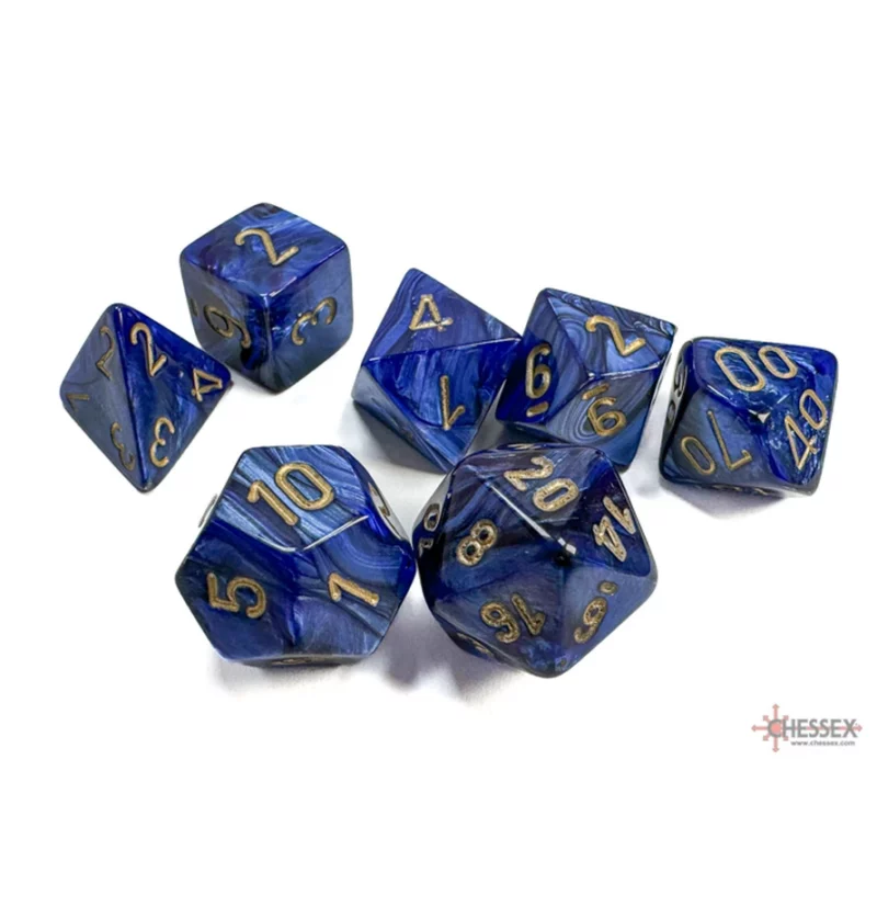 850365002146-1 Chessex Scarab Royal Blue/gold Polyhedral (7)