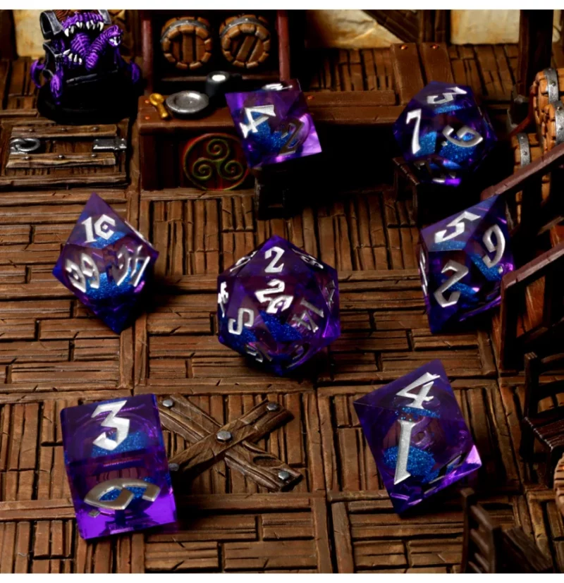 8721008309613-2 CritStones Blue Bane Liquid Core RPG Dice Set