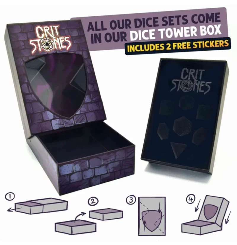 CritStones Volcanic Valor Metal RPG Dice Set