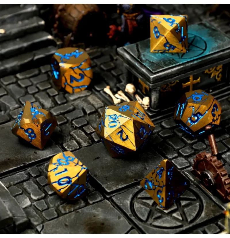 8721117600496-2 CritStones Sundered Spells Metal RPG Dice Set