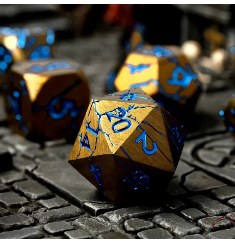 8721117600496-3 CritStones Sundered Spells Metal RPG Dice Set