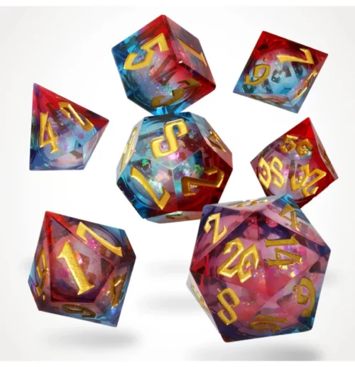 CritStones Fire and Ice Liquid Core RPG Dice Set