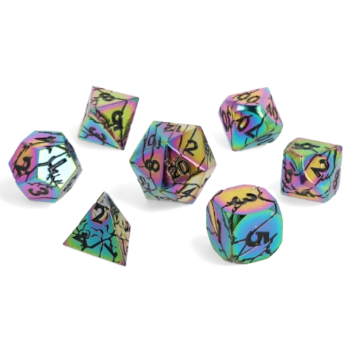CritStones Prismshock Metal RPG Dice Set