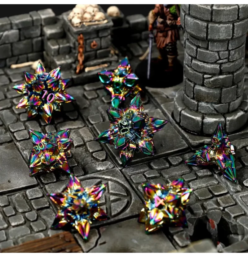 8721117602827-2 CritStones Chaotic Bane Metal RPG Dice Set