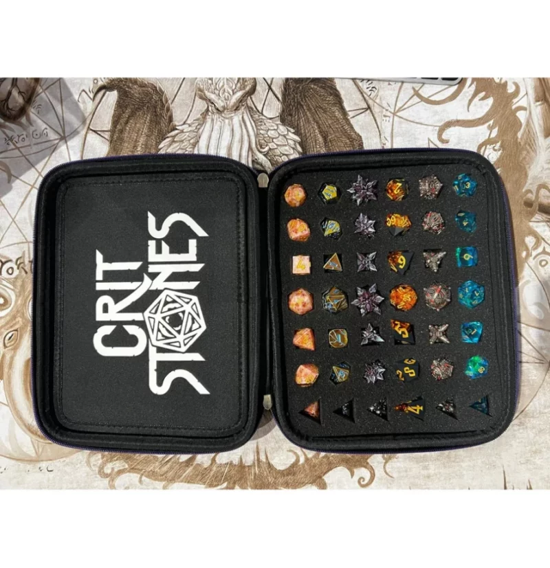 8721117603190-2 Critstones Arcanum Luxury Dice Case - Purple