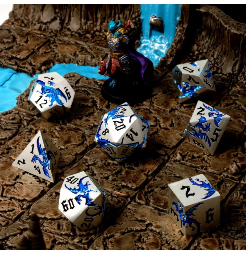 CritStones Tempestwyrm Metal RPG Dice Set