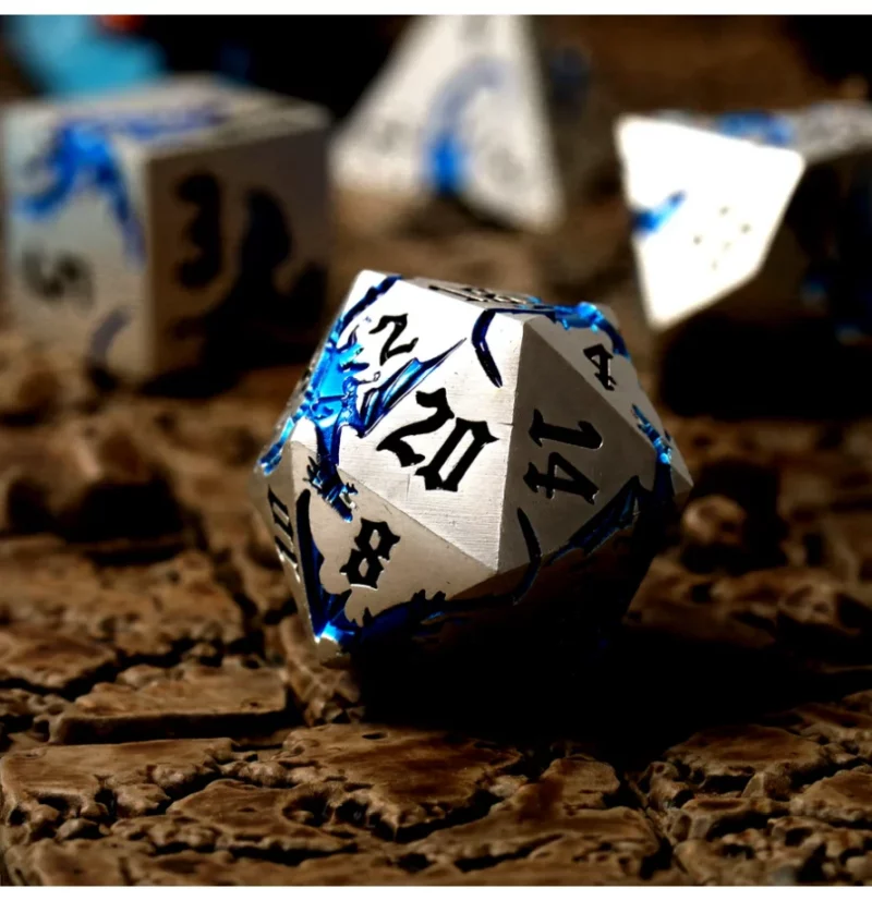 CritStones Tempestwyrm Metal RPG Dice Set